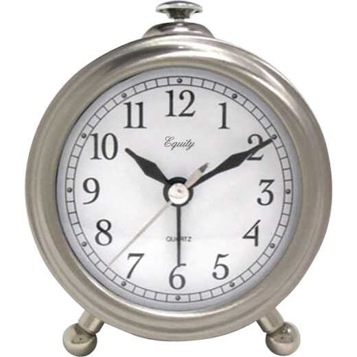 La Crosse Technology Equity Brushed Metal Battery Operated Alarm Clock
